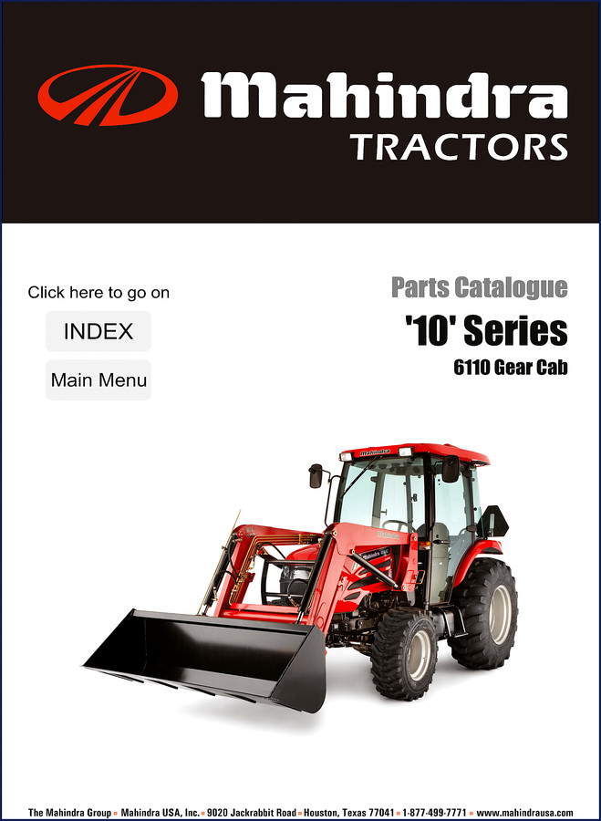 Mahindra 6110 Gear Cab 2011 Parts Catalog cover page