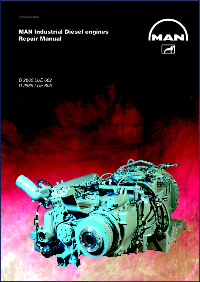 MAN D 2866 LUE 602 Repair Manual cover – 174 pages, factory OEM service manual for Ammann construction engines