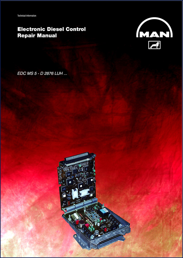 Allmand D 2876 LUH 2002 Repair Manual cover showing EDC MS5 diesel control system