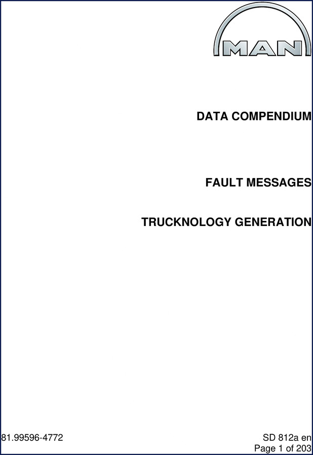 K-D Manitou TGA Diagnostics Manual cover - OEM flashcode document for MAN TGA