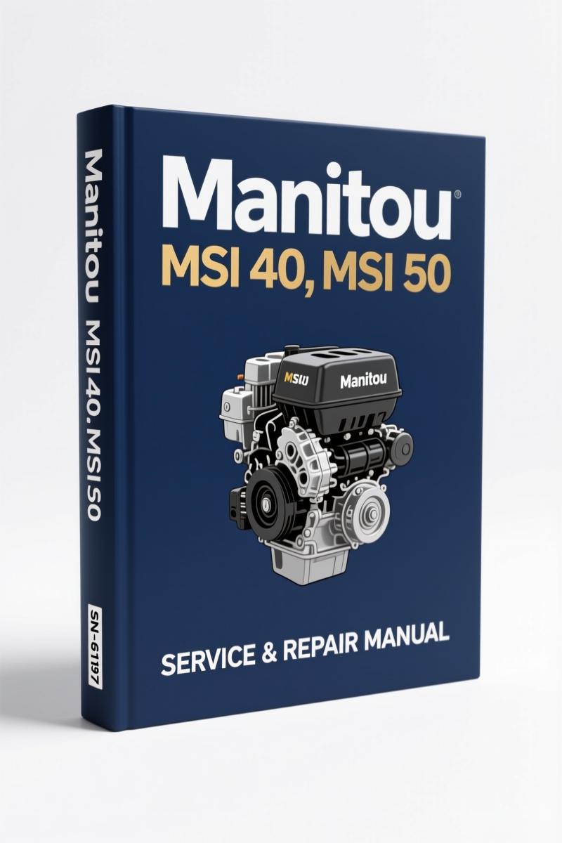 Manitou MSI 40 MSI 50 2001 Repair Manual cover showing telehandler and title