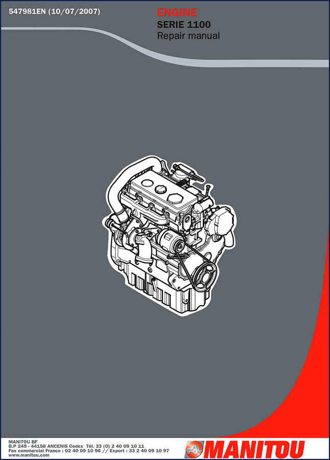 Manitou SERIE 1100 ENGINE 2007 Repair Manual cover