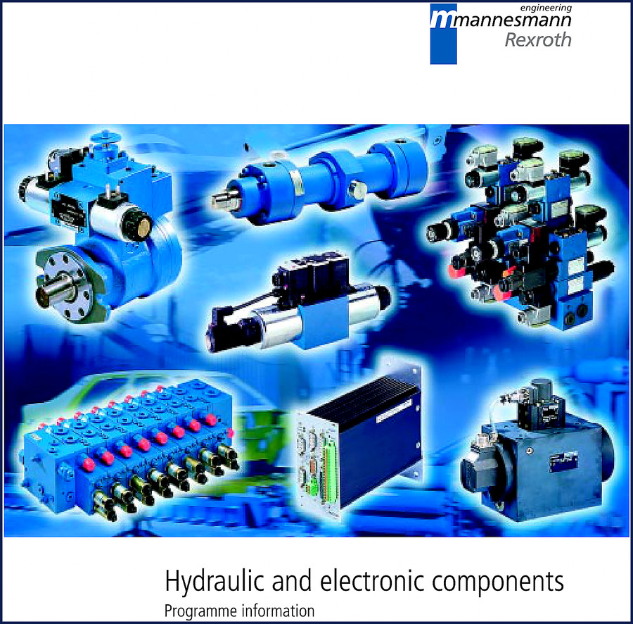 1999 Mannesmann Rexroth A2FM A2FE technical manual cover showing fixed displacement motor cutaway