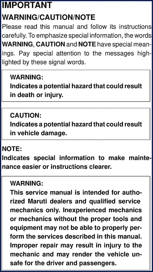 Maruti MB308 Service Manual cover – 644-page OEM factory shop manual for diagnosis and repair
