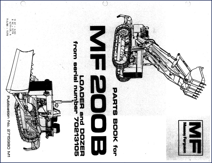 Massey Ferguson 200B Parts Catalog 1975 factory OEM cover