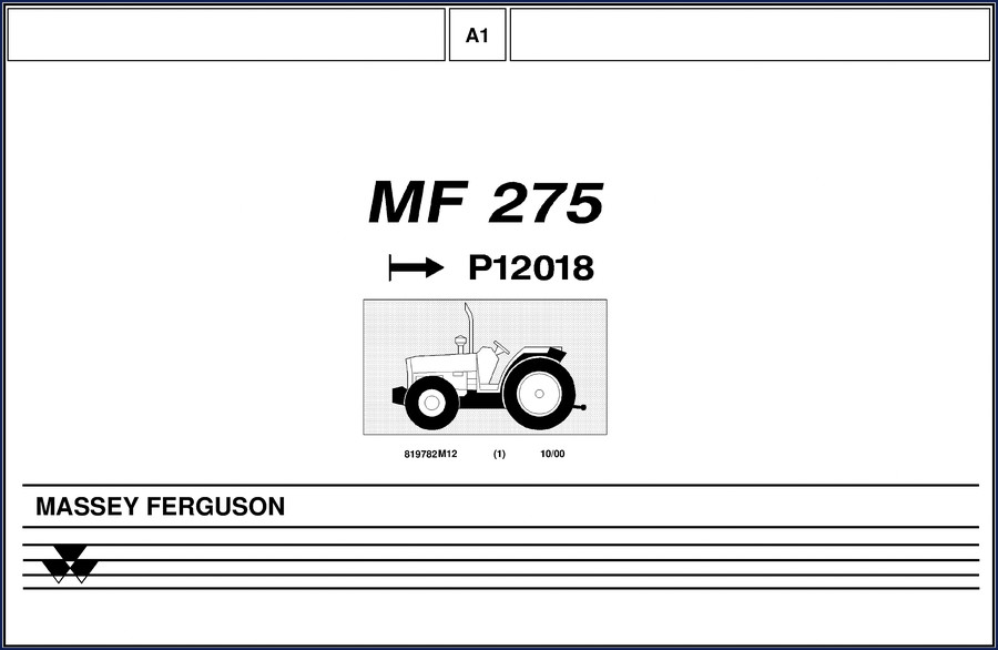 Massey Ferguson 275 2000 Parts Catalog cover - Factory OEM manual
