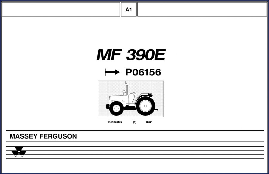 Massey Ferguson 390E Parts Catalog cover page - 2000 factory OEM document