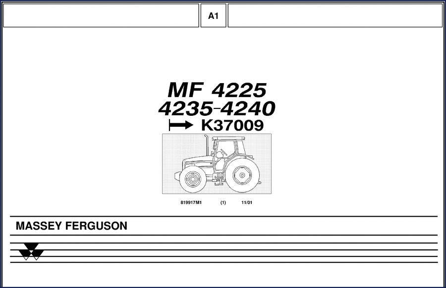 Massey Ferguson 4225, 4235, 4240 2001 Parts Catalog – factory OEM document cover