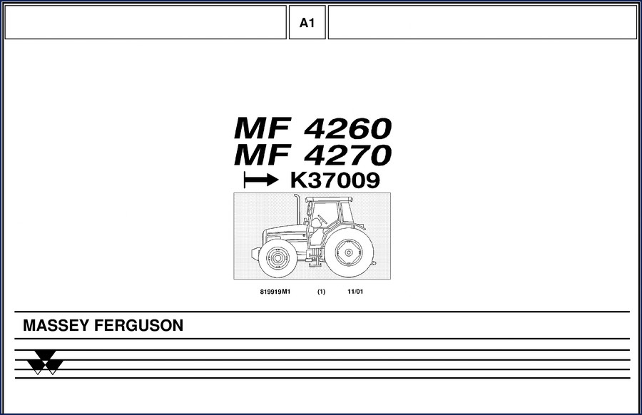 Massey Ferguson 4260 4270 2001 Parts Catalog cover
