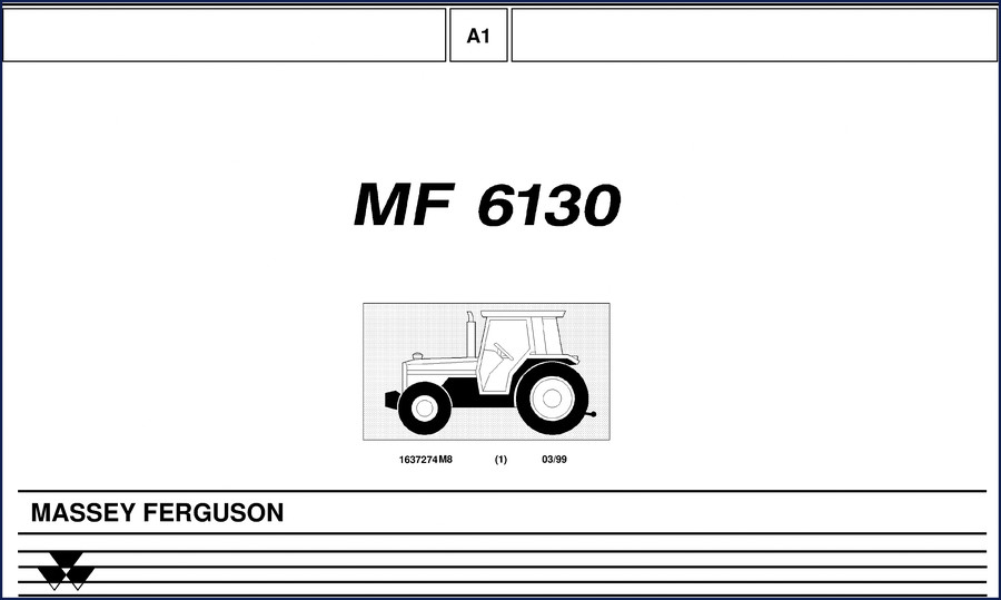 Massey Ferguson 6130 1999 Service Manual cover - factory OEM document