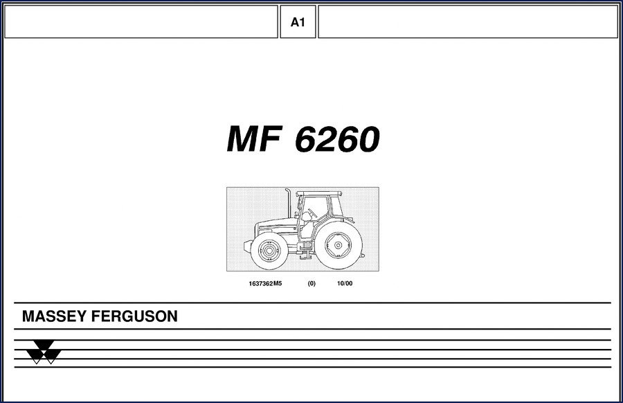 Massey Ferguson 6260 2000 Parts Catalog cover showing tractor illustration