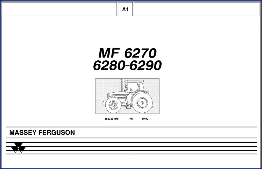 Massey Ferguson 6270, 6280, 6290 2000 Parts Catalog cover page showing tractor model and factory part numbering