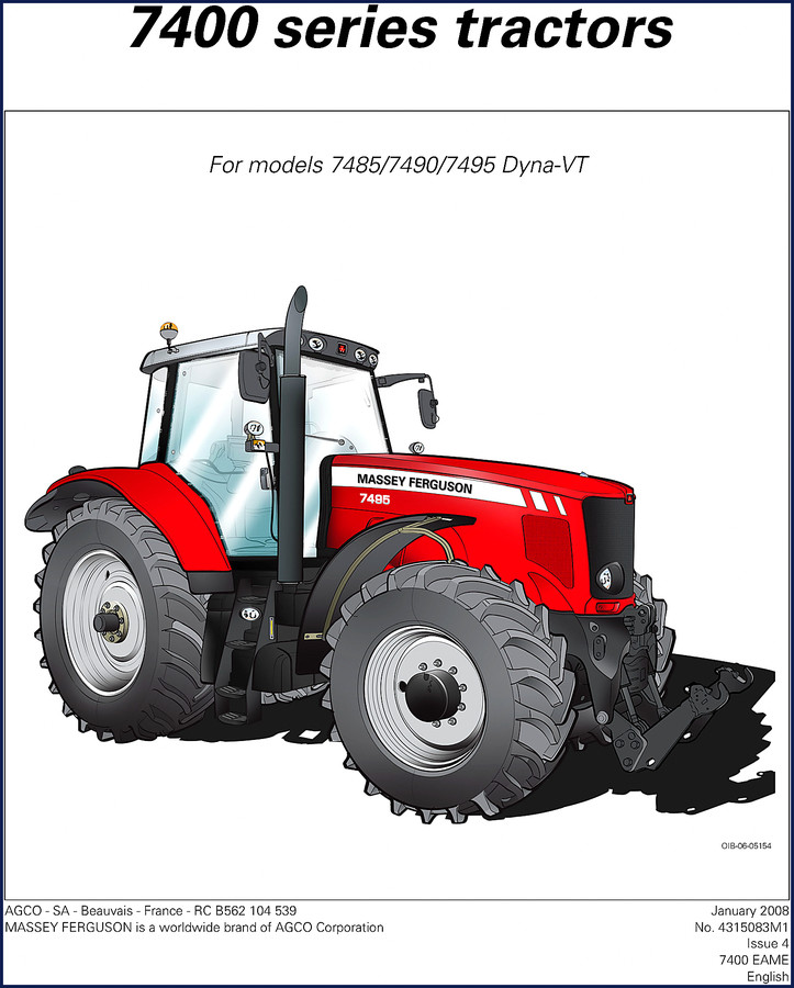 Massey Ferguson 7485 2003 Service Manual - cover showing Dyna-VT transmission