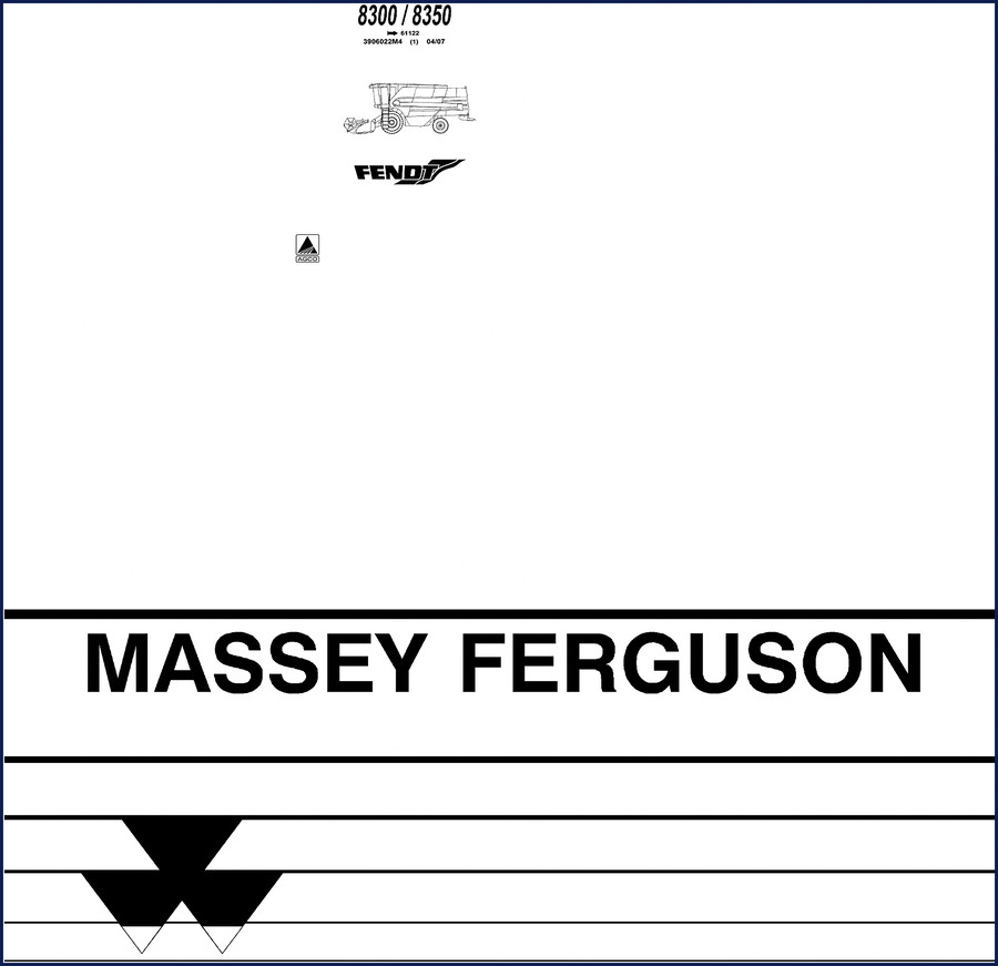 Massey Ferguson 8300 8350 2007 Parts Catalog cover showing orange and white tractor