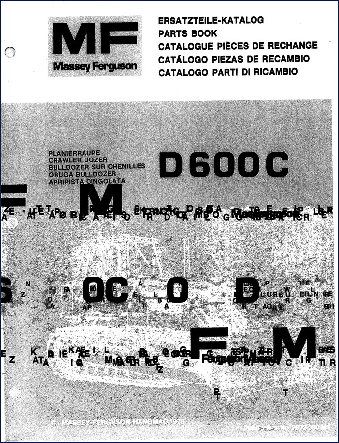 Massey Ferguson D 600 C Service Repair Manual cover