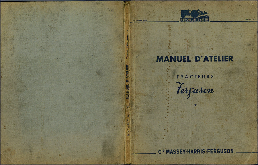 Massey-Harris-Ferguson TEF20 1956 Workshop Manual cover page showing Ferguson System Farm Service