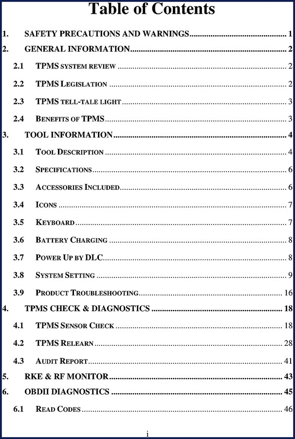 Maxitpms TS601 Diagnostics Manual – OEM TPMS & OBDII Guide 2 Maxitpms TS601 Diagnostics Manual 73-page factory document with TPMS sensor check and OBDII procedures
