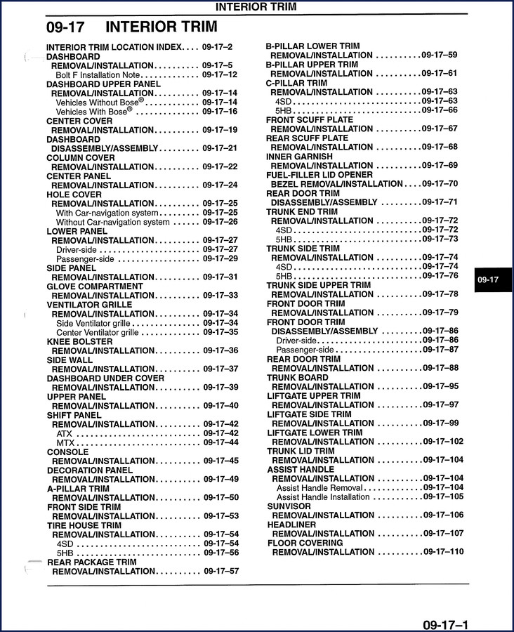Mazda 3 Training Manual cover – 94-page factory training document for Mazda3 Facelift