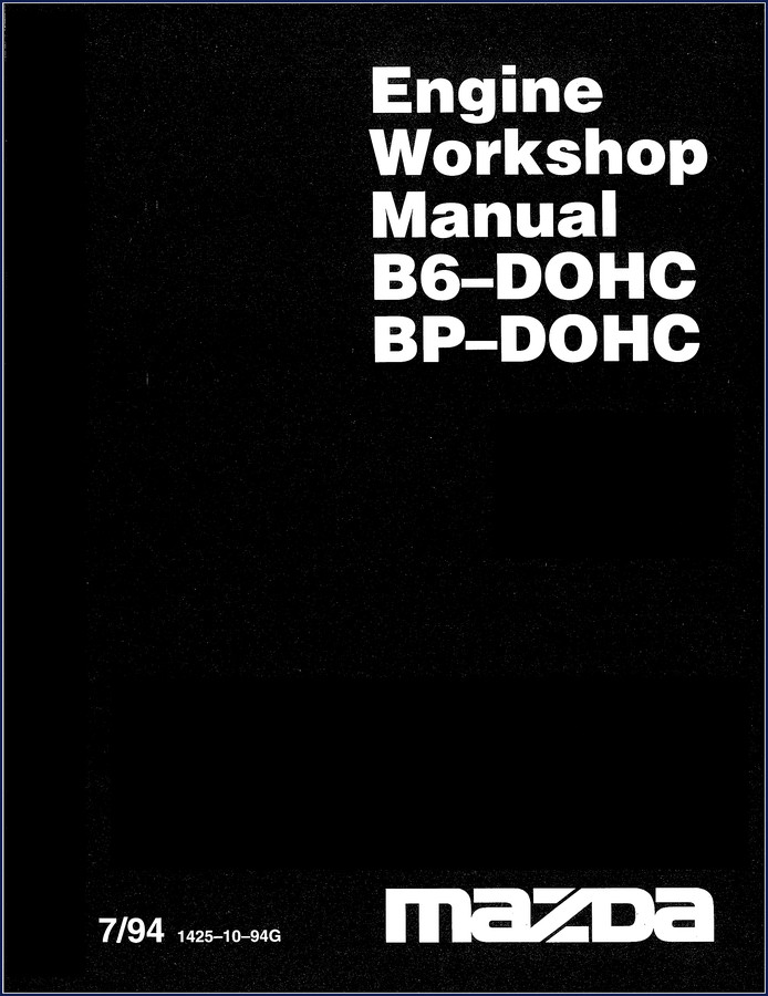 1994 Mazda B6 BP DOHC Engine Workshop Manual cover