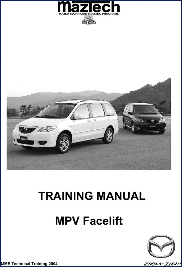 1996 Mazda MPV Workshop Manual cover showing vehicle and model year