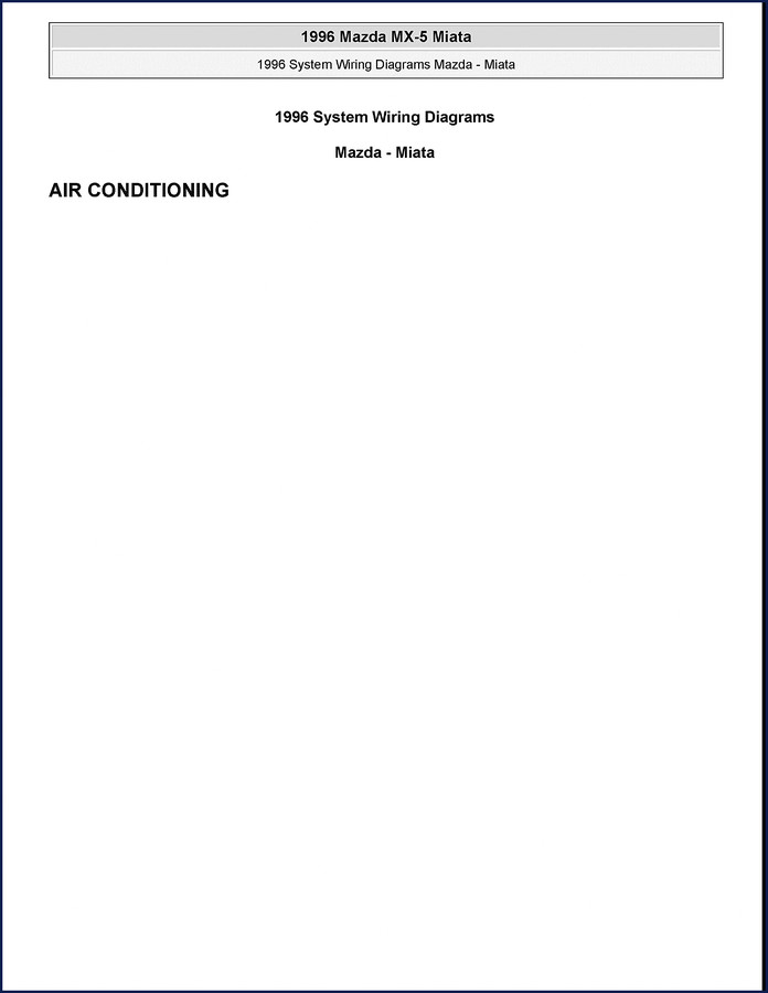 1996 Mazda MX-5 Miata system wiring diagram factory manual cover