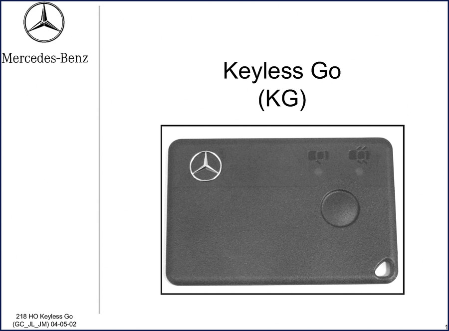 Mercedes-benz 218 2002 Technical Manual Keyless Go system cover