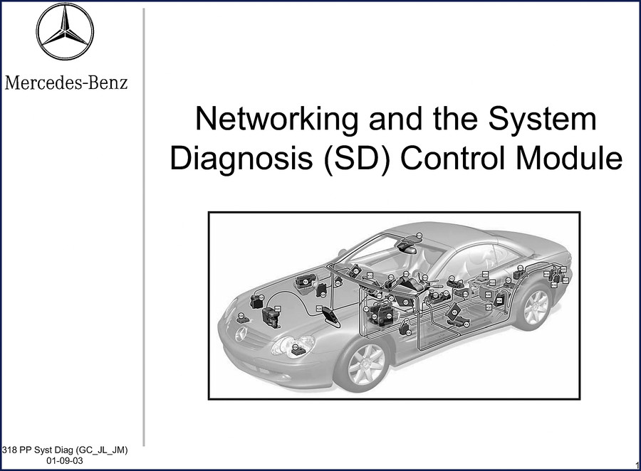 2003 Mercedes-Benz 318 Diagnostics Manual cover showing OEM training document