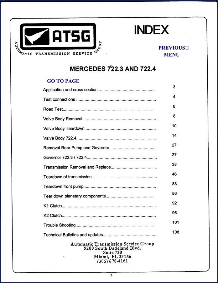 Mercedes Benz 722.3 and 722.4 automatic transmission technical manual cover showing transmission cross-section