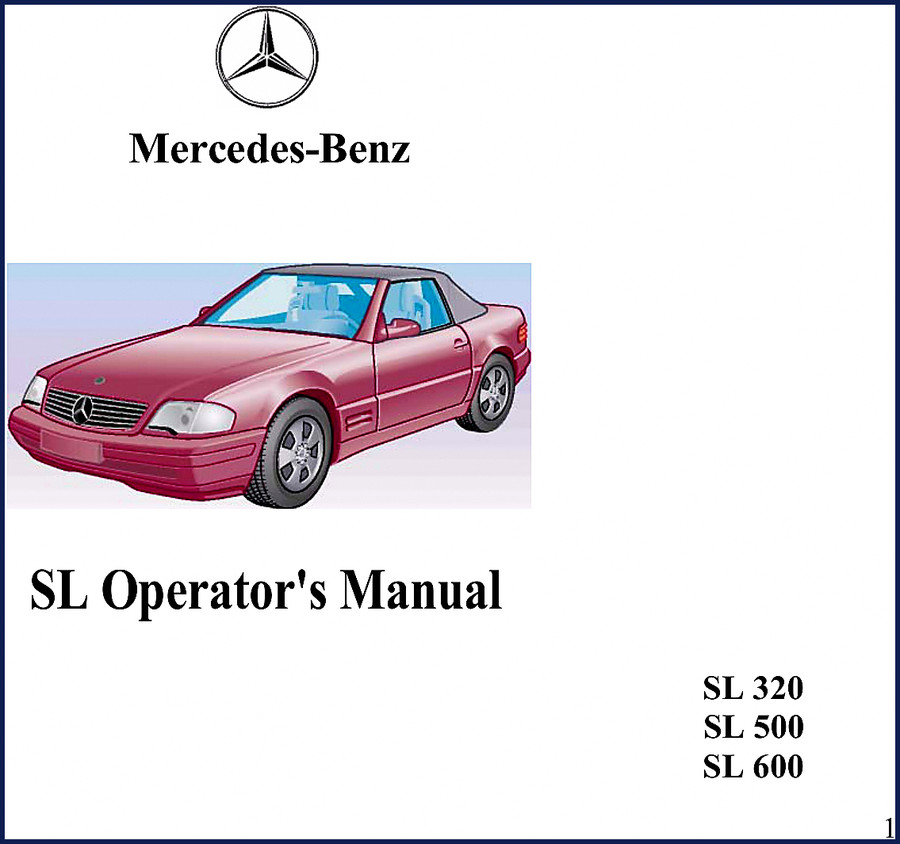 Mercedes-Benz SL 320 SL 500 SL 600 Operators Manual cover page showing the car and manual title