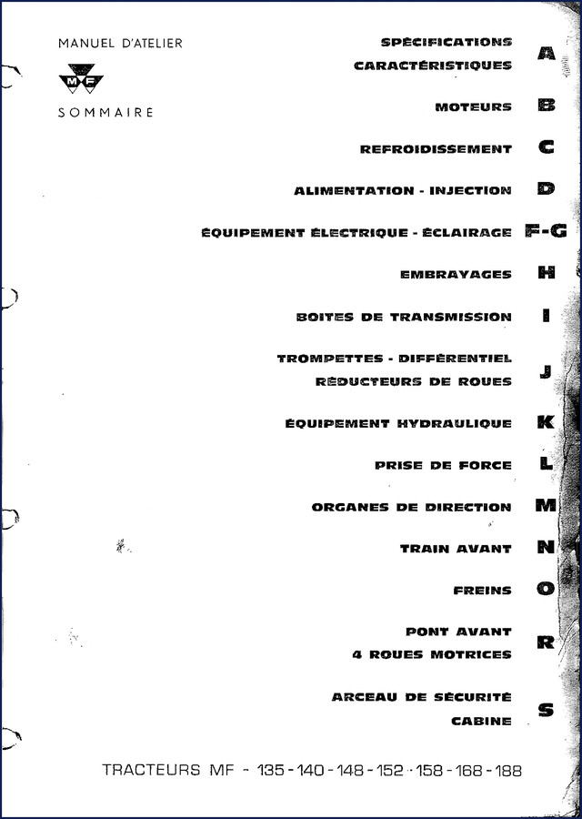 HMF 135 140 148 152 158 Workshop Manual cover 535 pages factory OEM