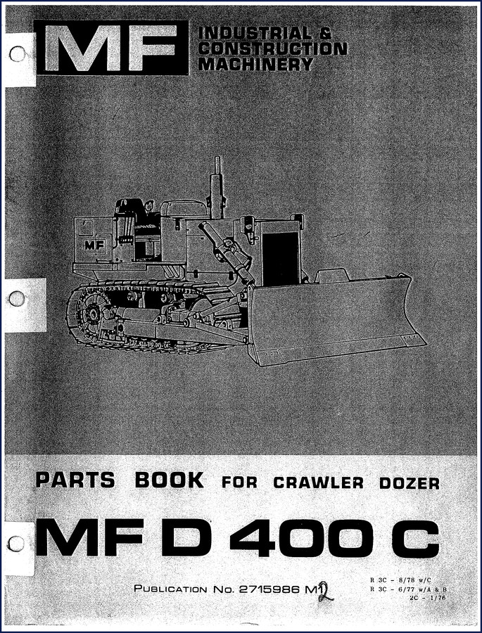 HMF D 400 C 1978 Parts Catalog cover page - OEM factory parts book