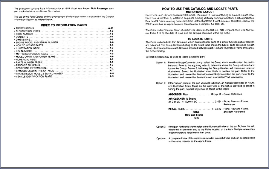 1991 Mitsubishi Colt, Eagle, Dodge, Summit Parts Catalog cover - OEM factory document, 1556 pages