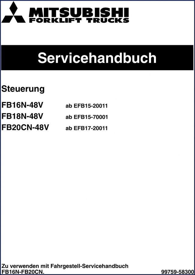 Mitsubishi FB16N FB18N FB20CN Service Manual cover page