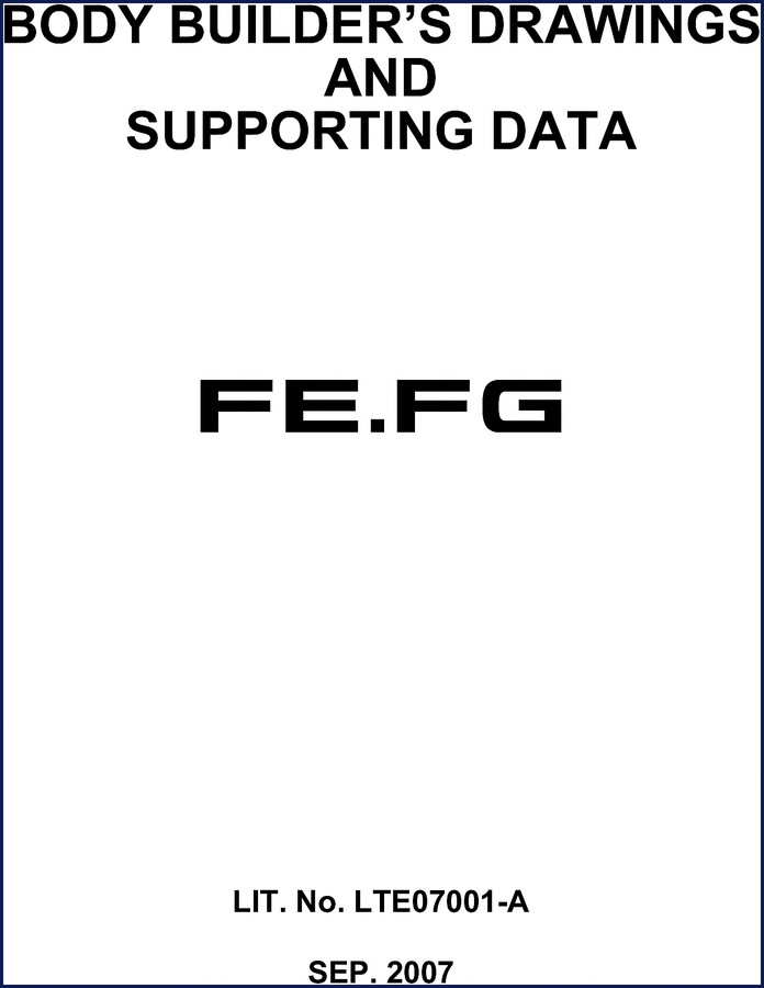 Mitsubishi Fuso FE and FG 2007 Technical Manual cover showing body builder's drawings and supporting data