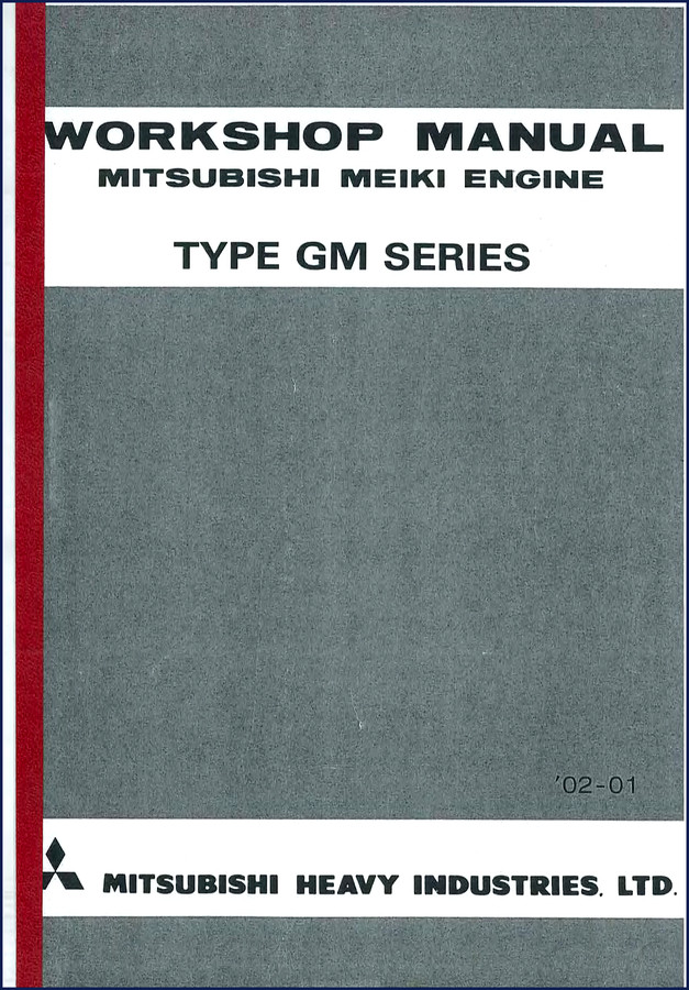 2001 Mitsubishi GM Series Workshop Manual cover showing engine cutaway