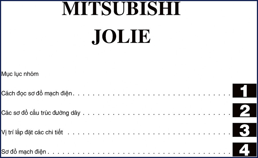 Mitsubishi Jolie wiring diagram cover page - 196 page factory diagram manual