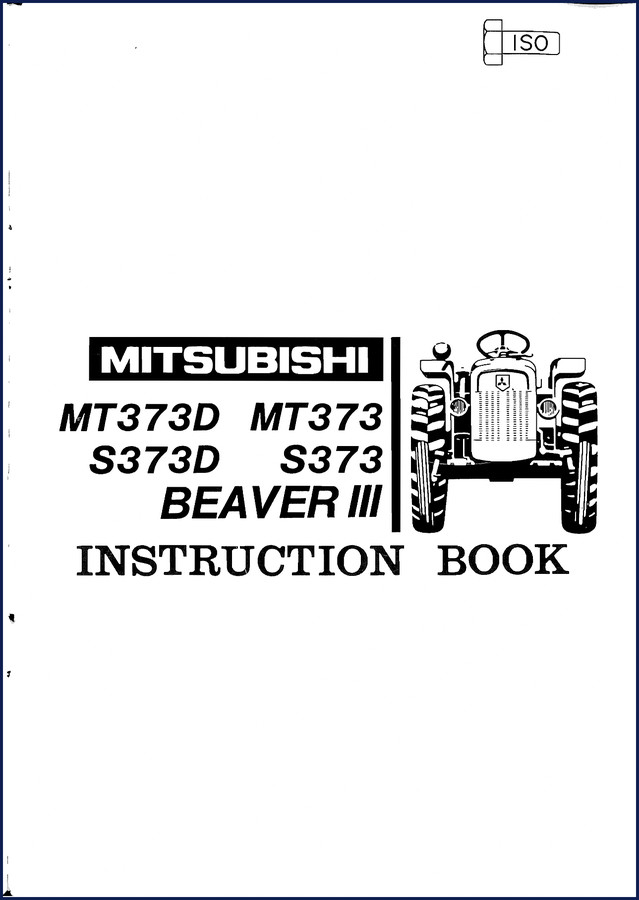 Mitsubishi MT373D MT373 S373D S373 BEAVER III Operators Manual cover page