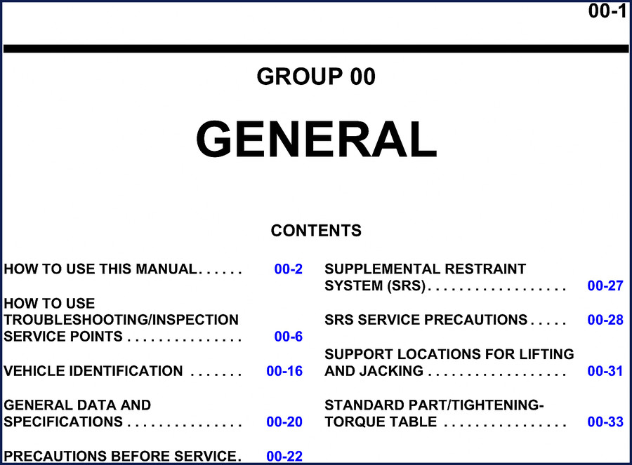 Mitsubishi Outlander 2004 Wiring Diagram factory document cover page