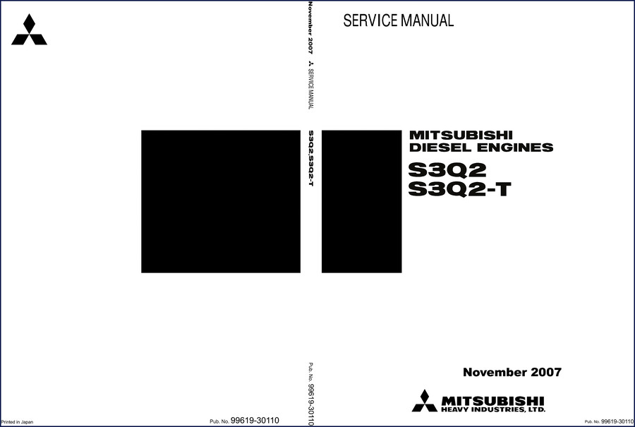 2007 Mitsubishi S3Q2 S3Q2-T Diesel Engine Service Manual cover – 176 pages OEM factory manual