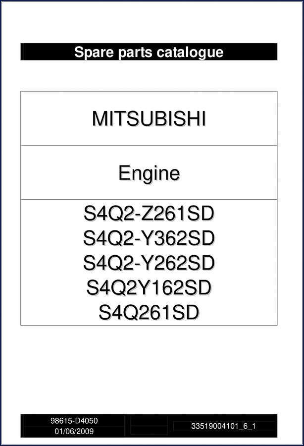 Mitsubishi S4Q2-61SD Parts Catalog 2009 OEM factory spare parts listing 140 pages