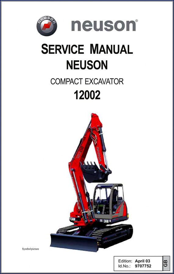 Neuson 12002 compact excavator service manual 2003 316 pages