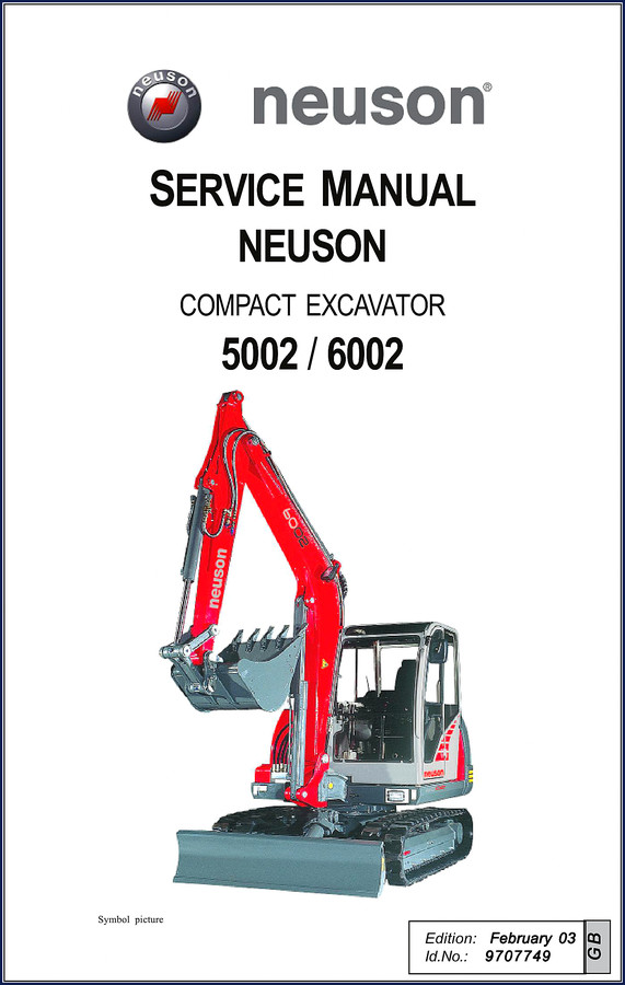 Neuson 5002 2003 Service Manual cover - OEM factory documentation for compact excavator
