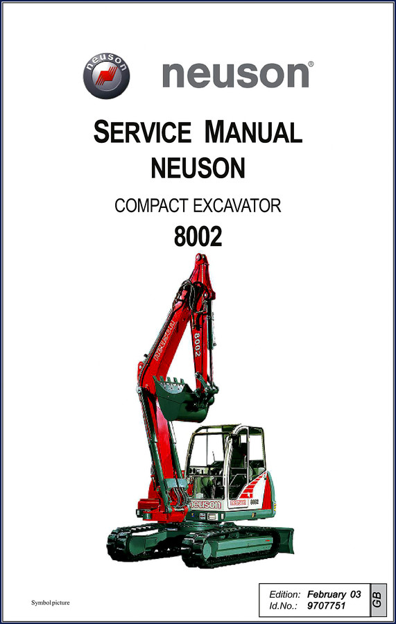 Neuson 8002 Compact Excavator Service Manual 2003 factory OEM documentation cover