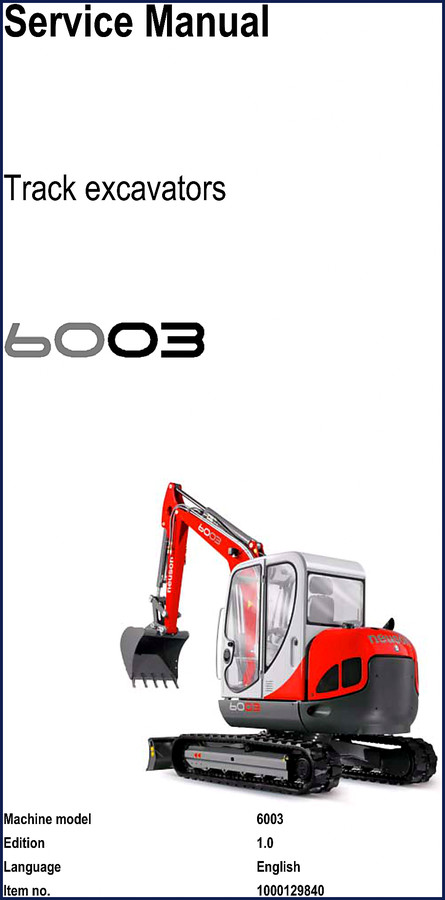 2004 Neuson Baumaschinen 6003 track excavator factory service manual cover