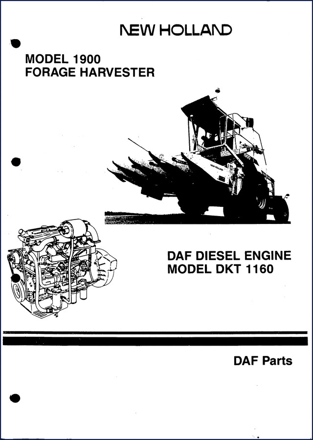 New Holland 1900 Forage Harvester Parts Catalog 1988 cover