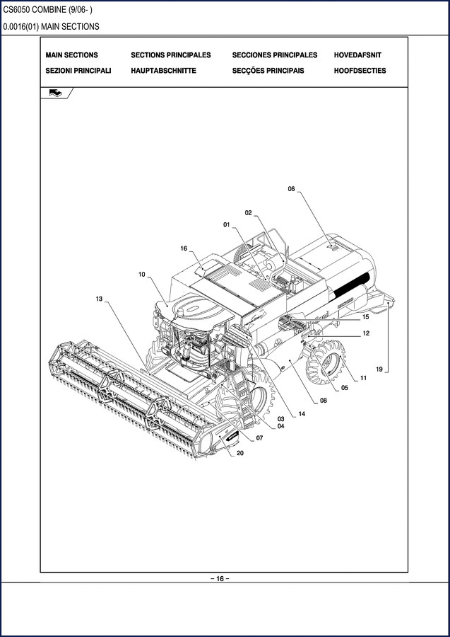 New Holland CS6050 Combine Parts Catalog - factory manual cover