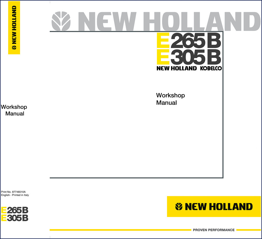 New Holland E265B E305B Workshop Manual cover page