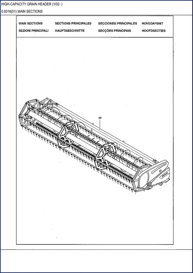 New Holland Grain Header Parts Catalog cover - factory OEM parts catalog for grain headers