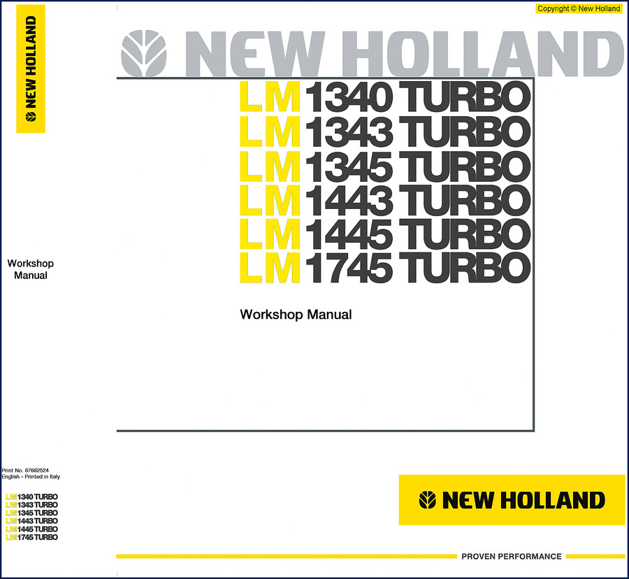 New Holland LM 1340 telehandler workshop manual cover 421 pages OEM factory document