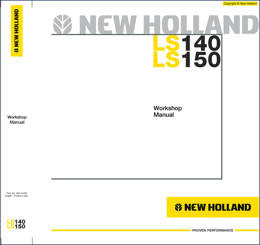 New Holland LS140 and LS150 Workshop Manual cover – 671 pages OEM factory service manual